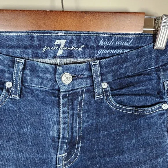 Seven 7 For All Mankind Jeans Womens 25 High Waist Gwenevere Skinny Made in USA - Picture 3 of 9